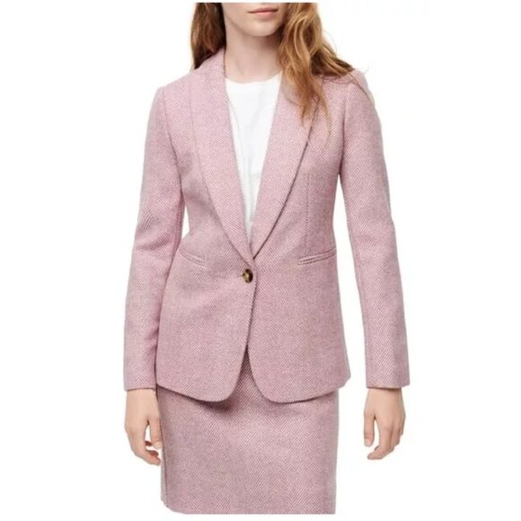 Parke Blazer In English Herringbone Wool 0 Mauve Pink Lavender - Picture 12 of 13